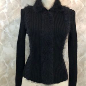 CHANEL Wool & Angora Blend Ribbed Pullover Sweater